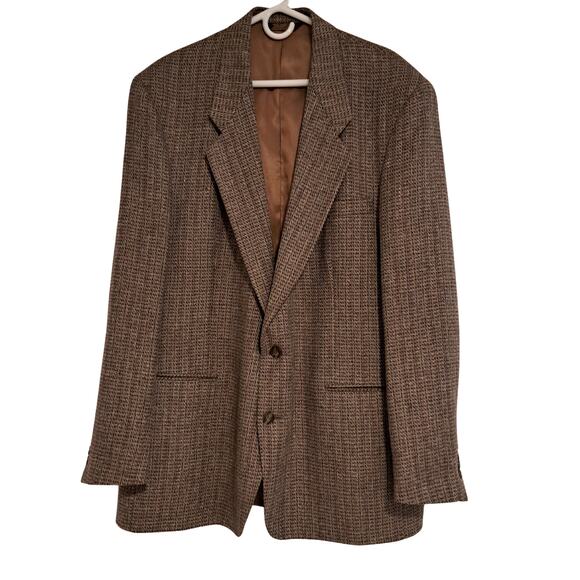 Hunter Haig Mens Tweed Blazer Vintage Tan Grandpacore Professor Academia Scholar - Picture 1 of 11